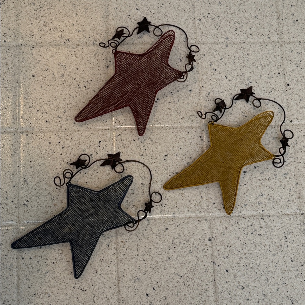 Hanging Stars- Set of 3 (Red, Blue, Yellow)